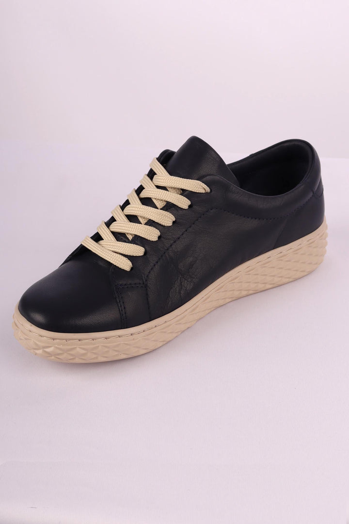 Rose Leather Sneaker in Navy