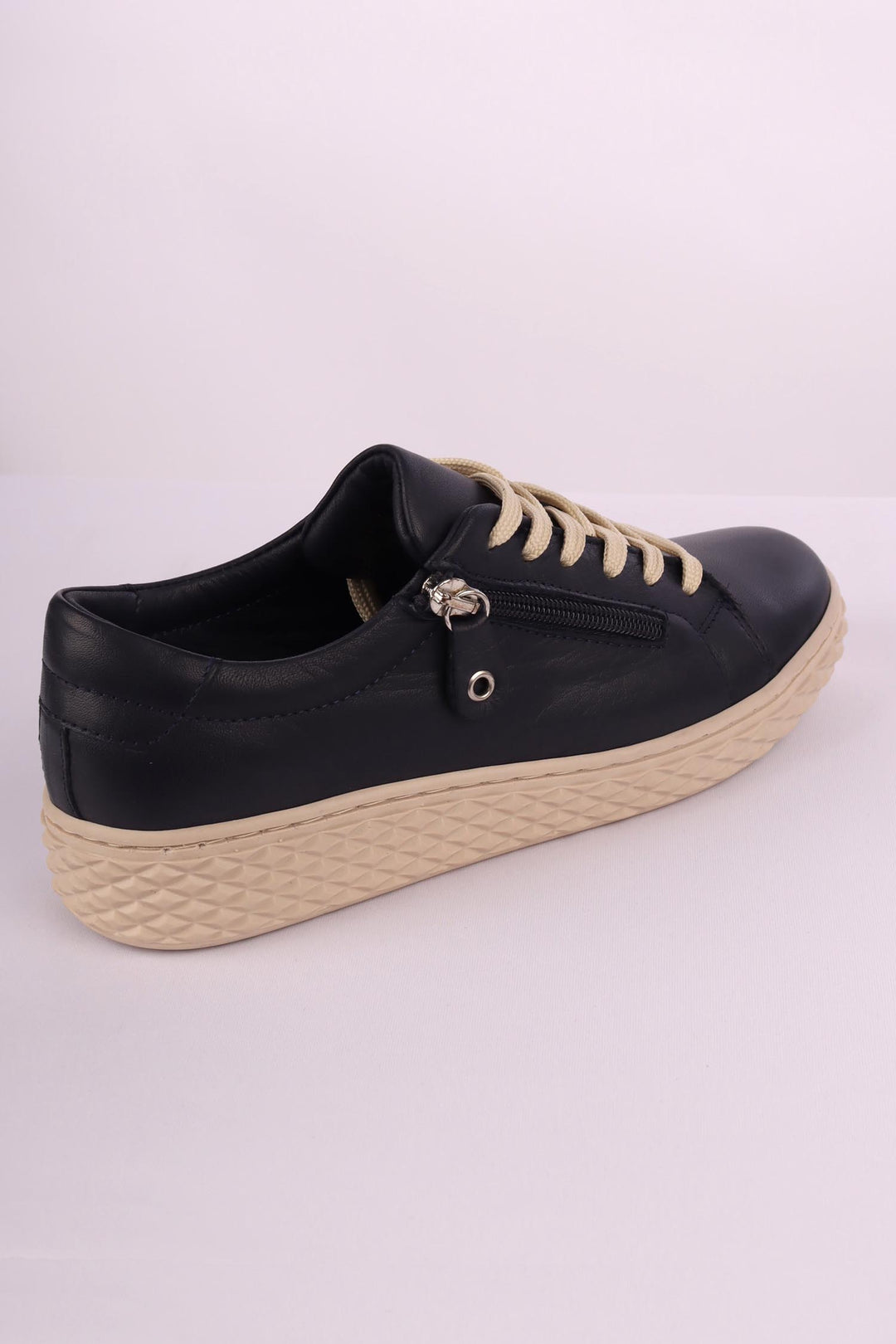 Rose Leather Sneaker in Navy