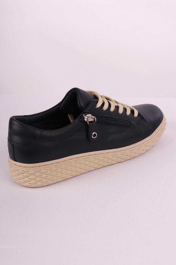 Rose Leather Sneaker in Navy