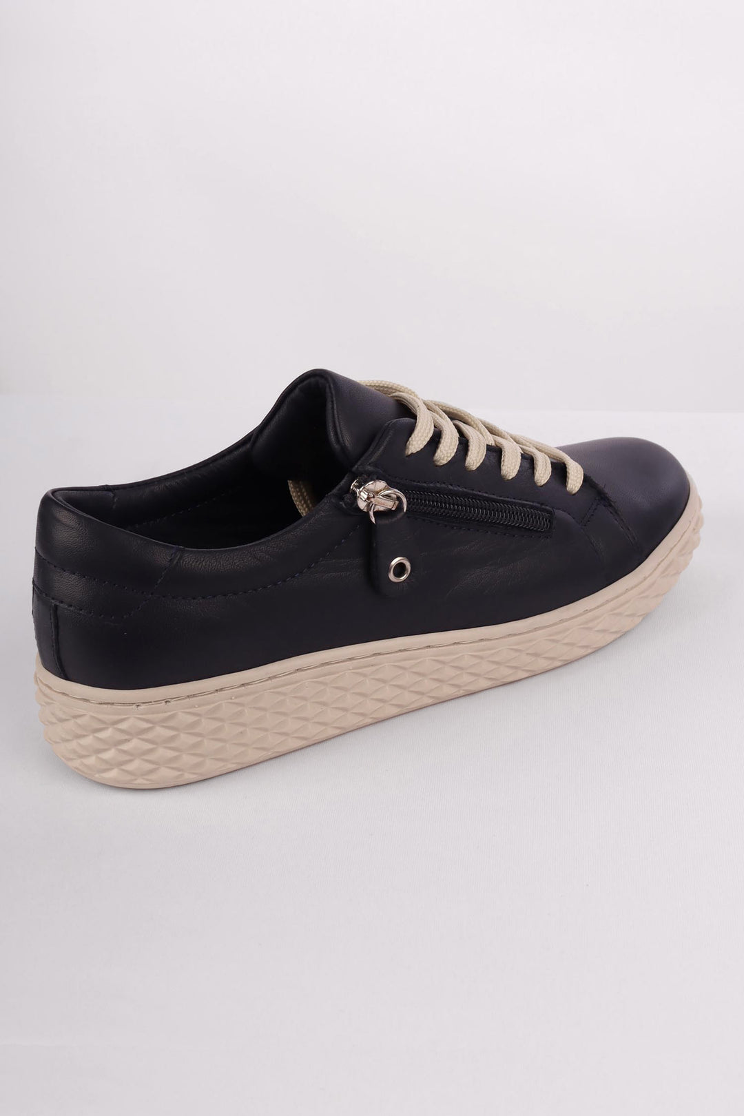 Rose Leather Sneaker in Navy