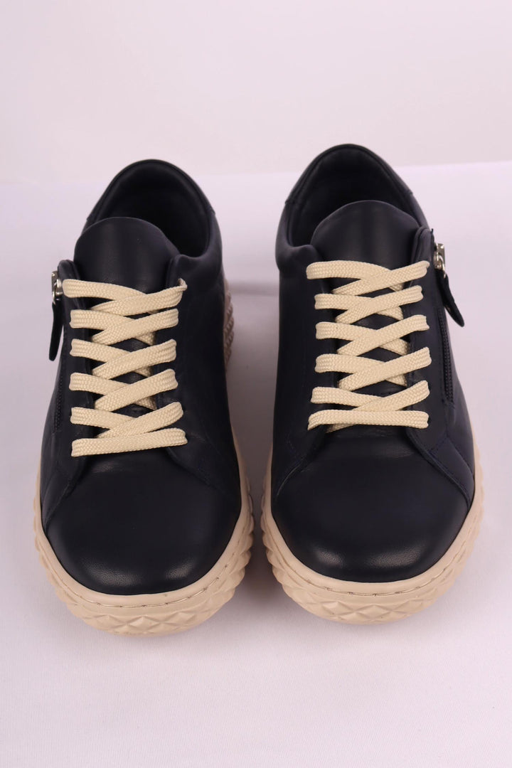 Rose Leather Sneaker in Navy