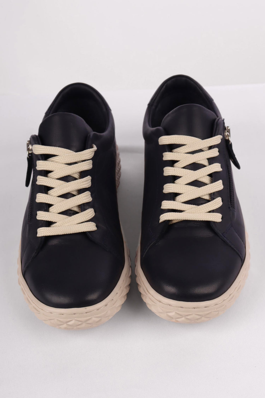 Rose Leather Sneaker in Navy