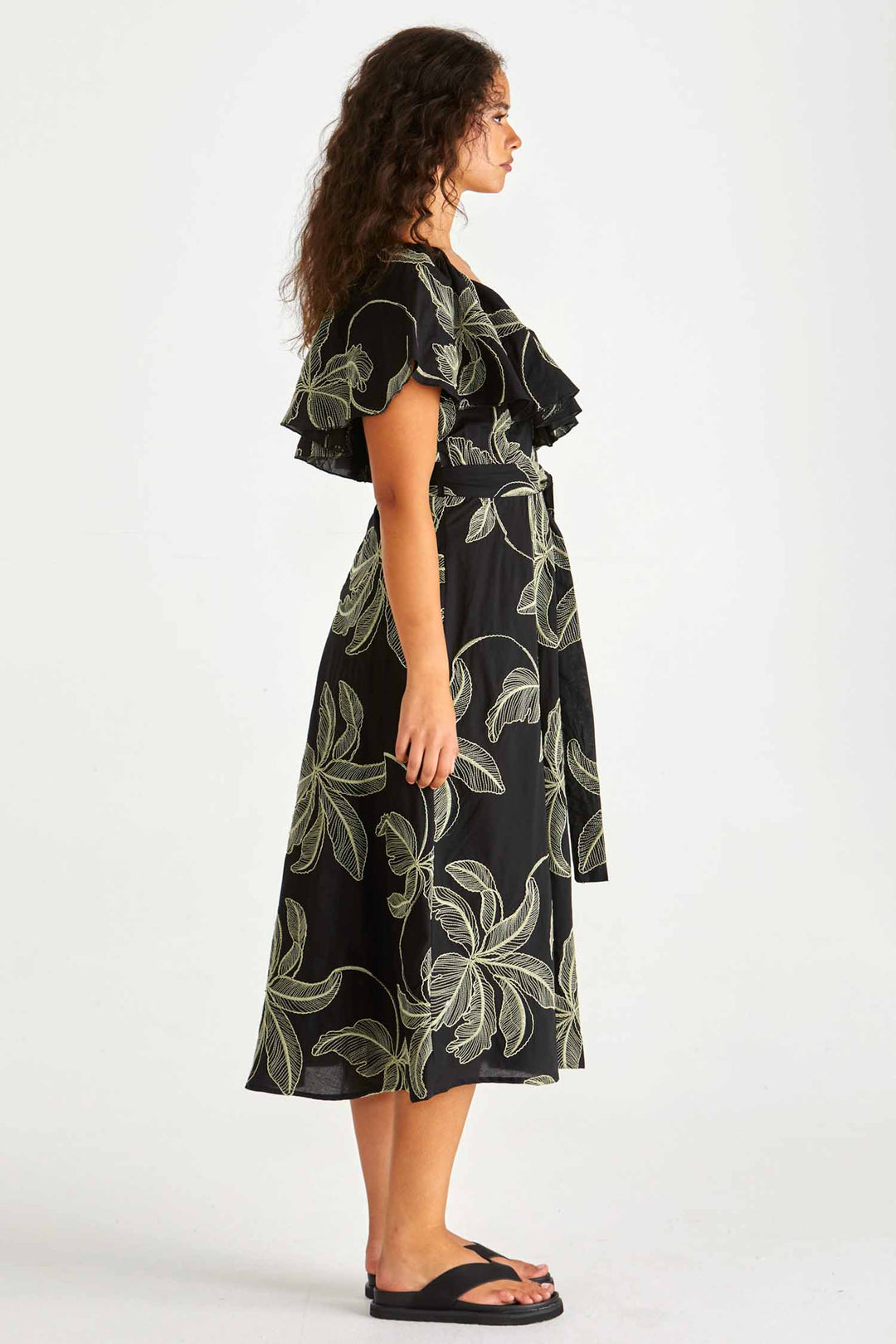 Rosita Ruffle Maxi Dress in Black