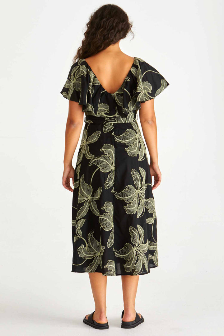 Rosita Ruffle Maxi Dress in Black