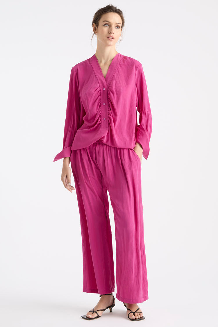 Rouched Blouse in Azalea