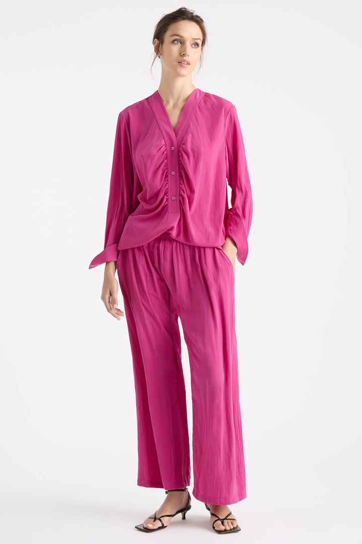 Rouched Blouse in Azalea