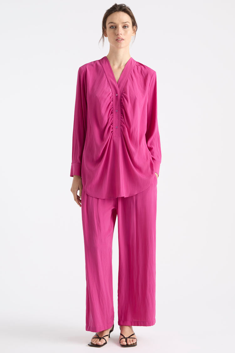 Rouched Blouse in Azalea