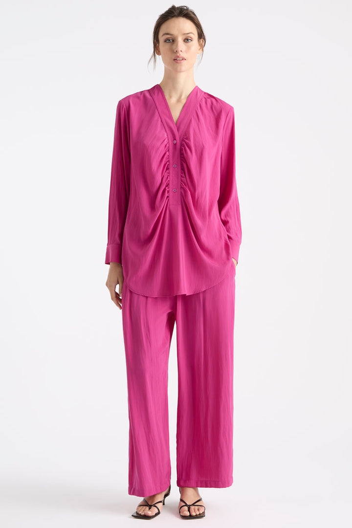 Rouched Blouse in Azalea
