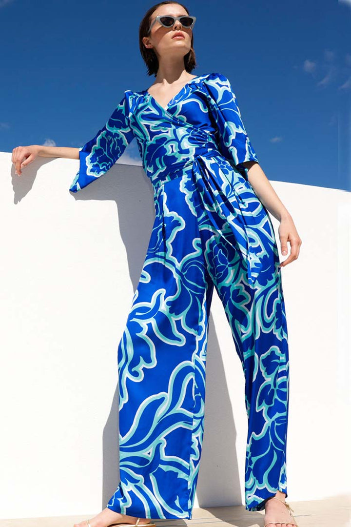 Royal Botanic Kimono in Blue Floral