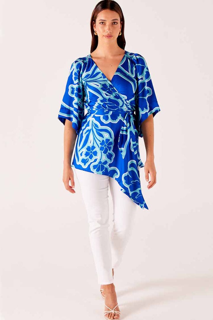 Royal Botanic Kimono in Blue Floral
