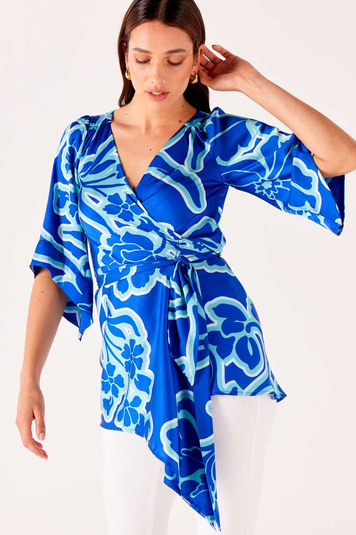 Royal Botanic Kimono in Blue Floral