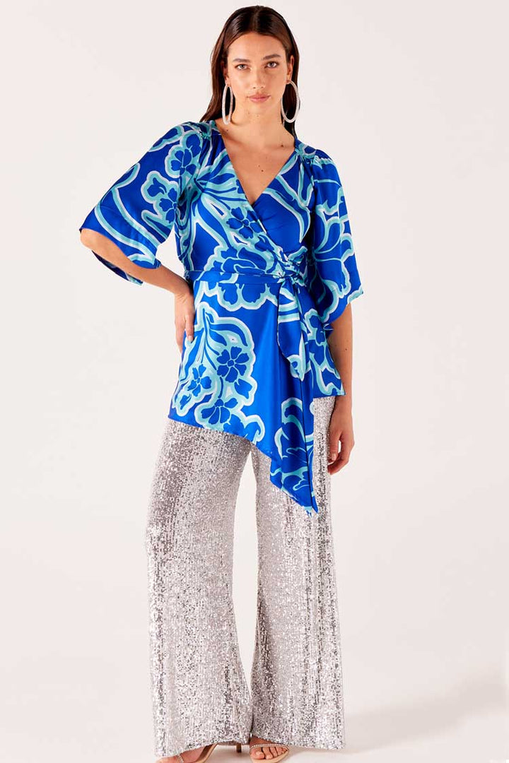 Royal Botanic Kimono in Blue Floral