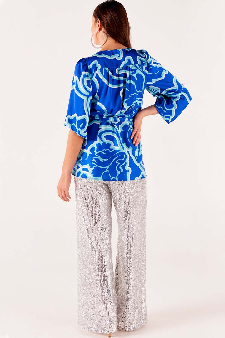Royal Botanic Kimono in Blue Floral