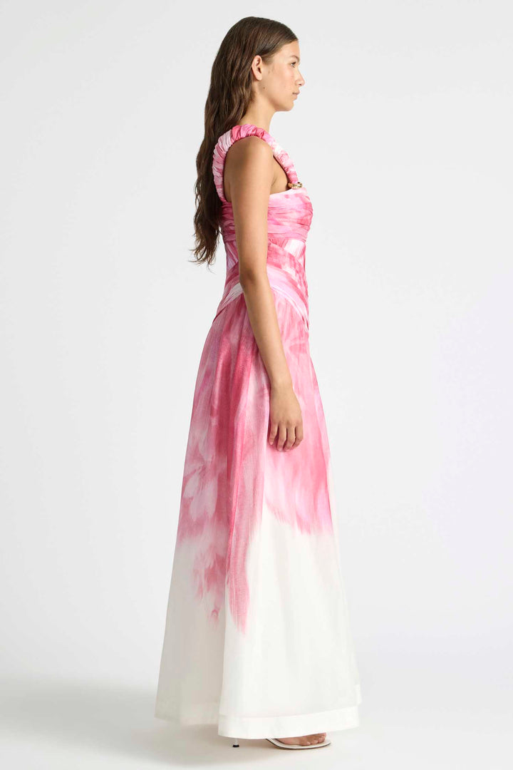 Ruched Strap Gown in Glasshouse