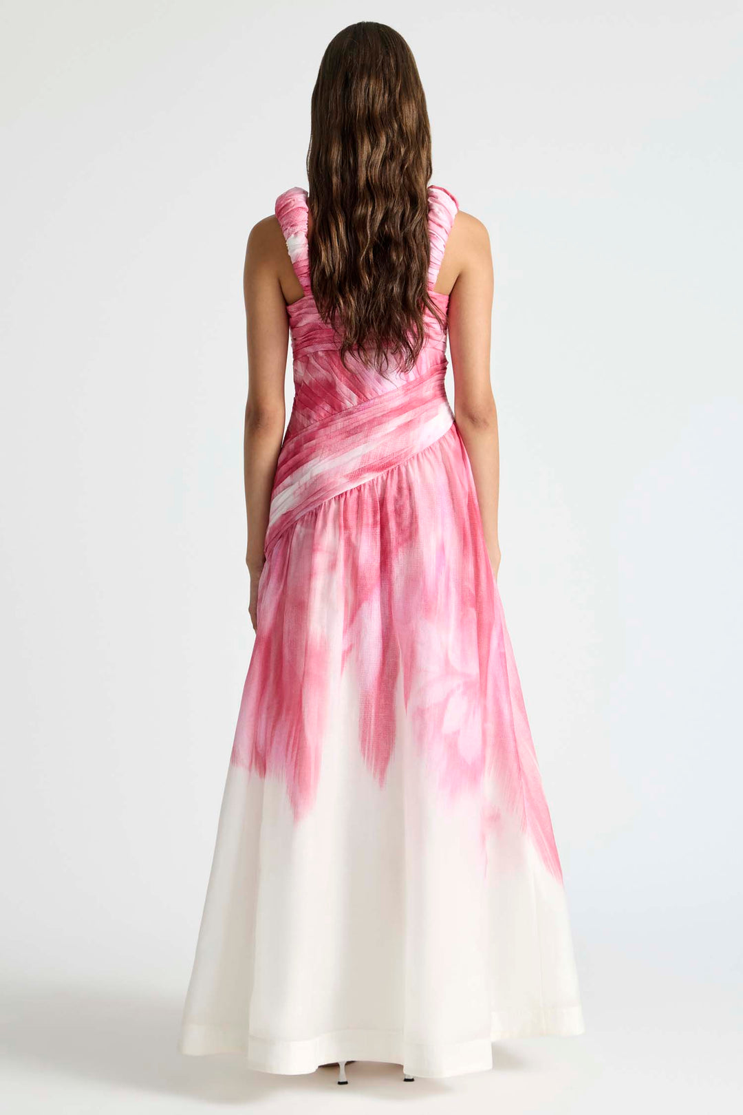 Ruched Strap Gown in Glasshouse