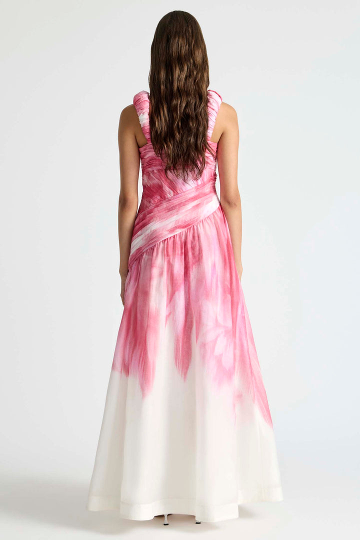 Ruched Strap Gown in Glasshouse