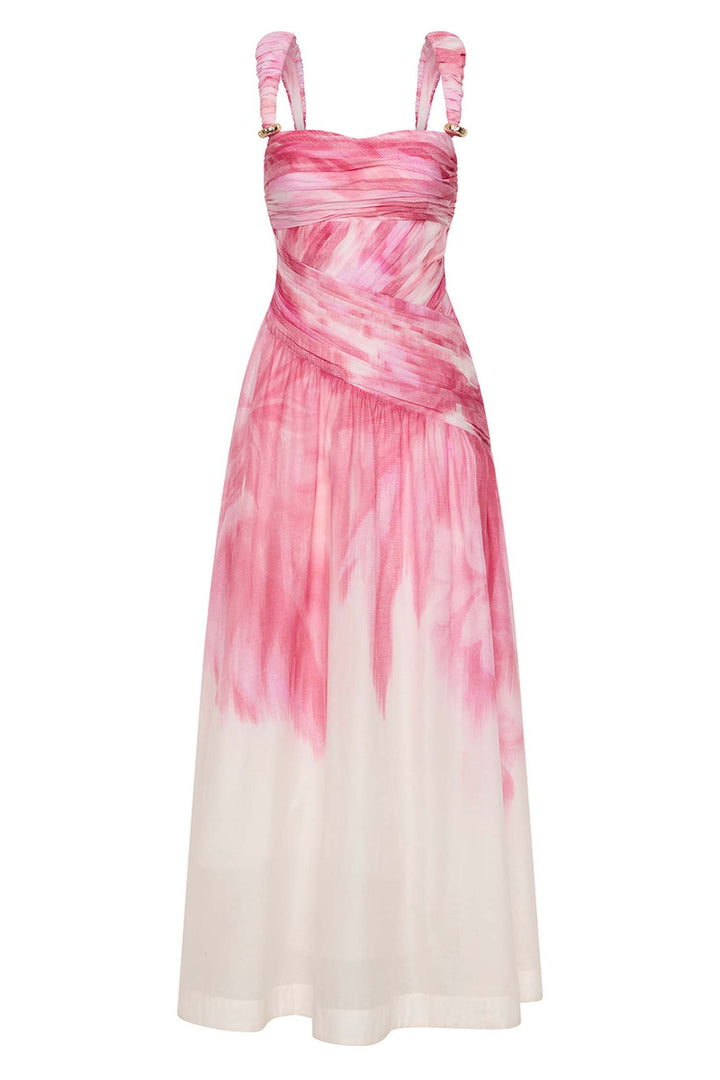 Ruched Strap Gown in Glasshouse