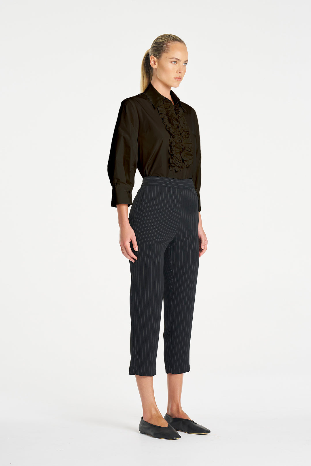 Ruffle Resort Top in Black