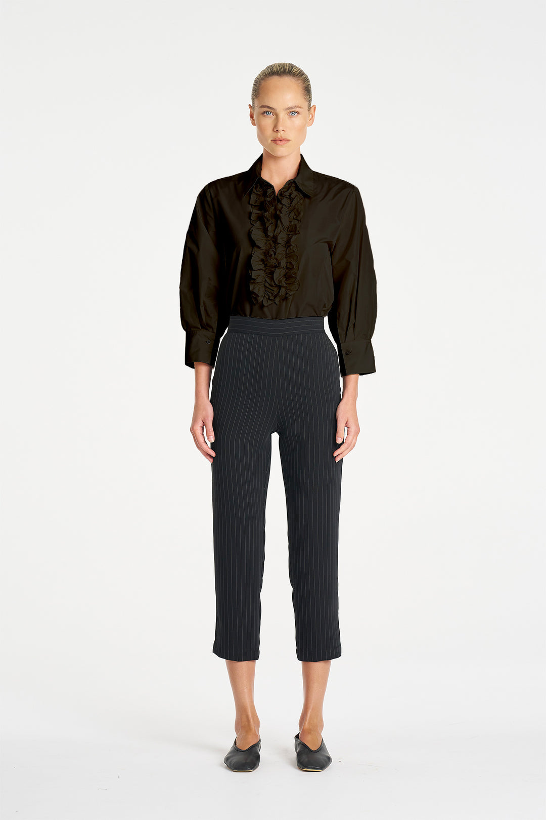 Ruffle Resort Top in Black
