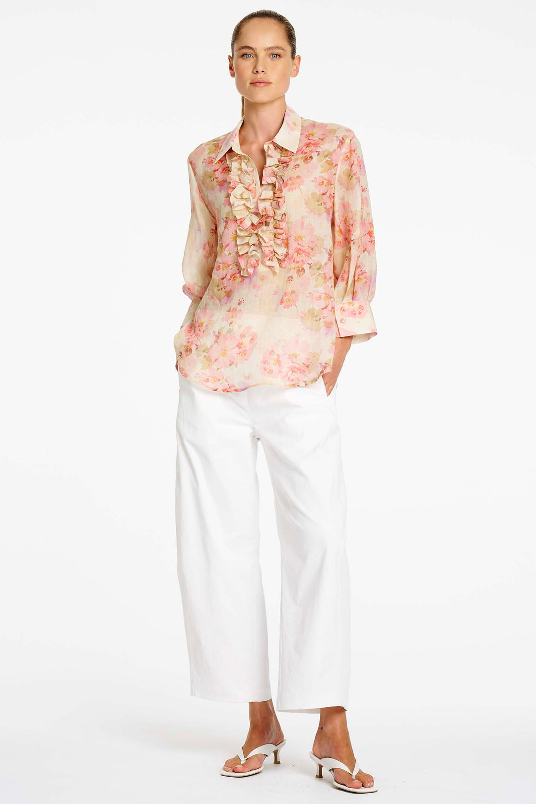 Ruffle Resort Top in Misty