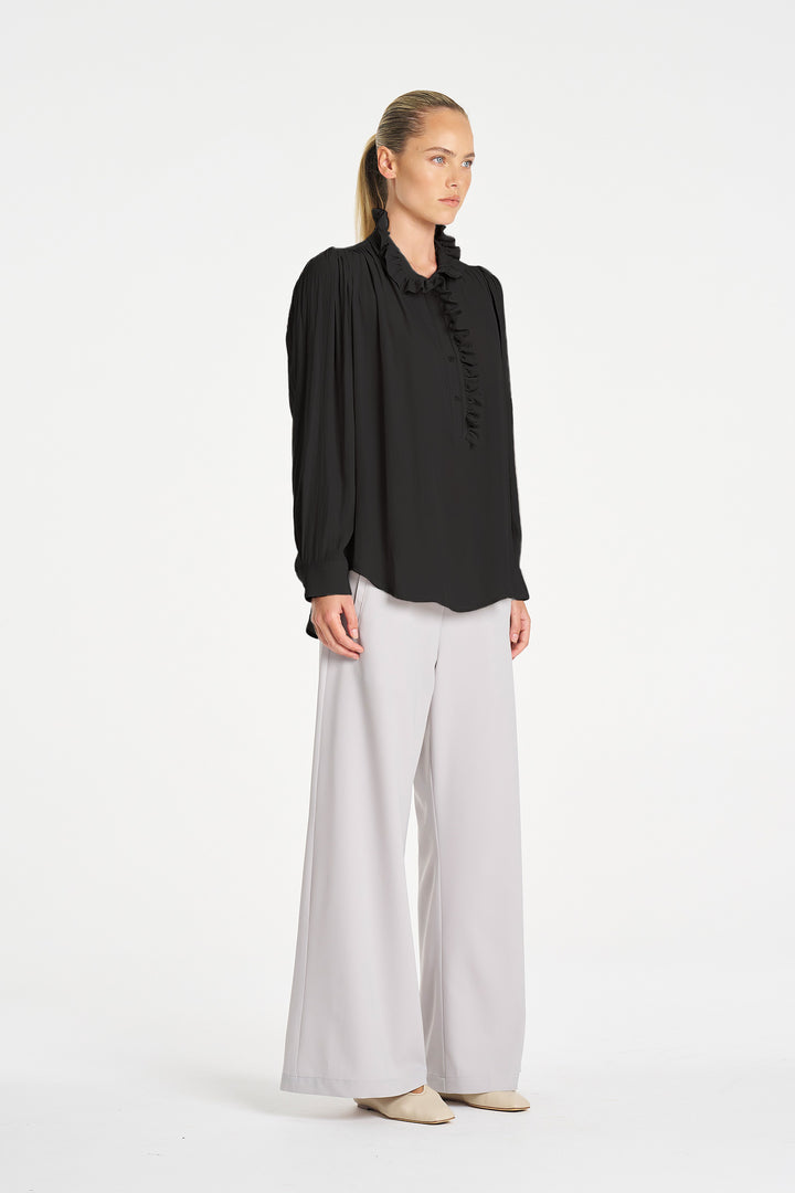 Rufflet Blouse in Black