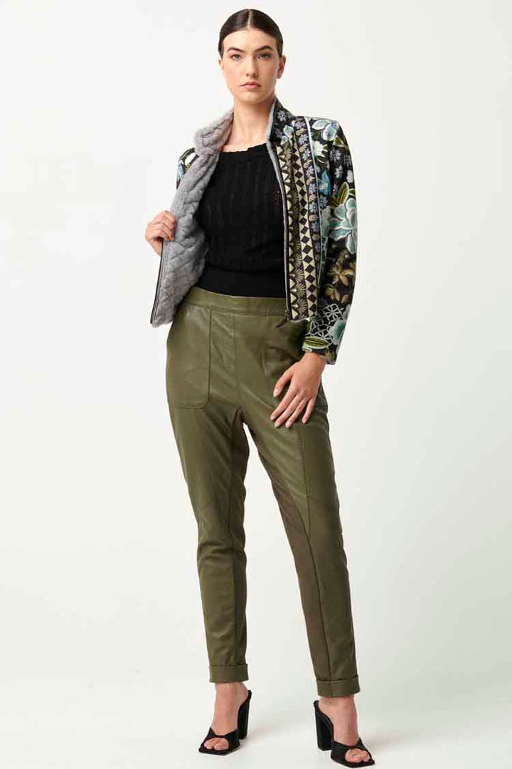 Rylie Reversible Ponte & Faux Fur Jacket in Dahlia Fields