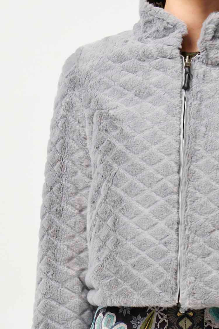 Rylie Reversible Ponte & Faux Fur Jacket in Dahlia Fields