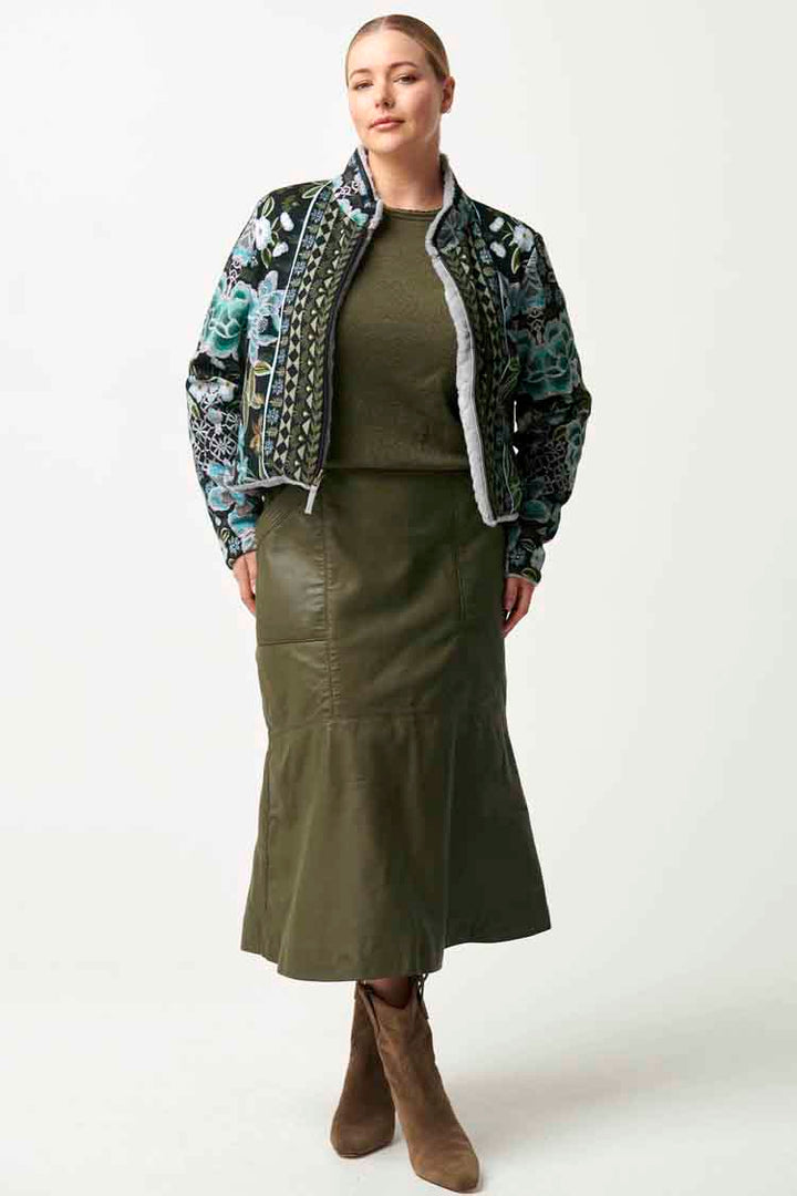 Rylie Reversible Ponte & Faux Fur Jacket in Dahlia Fields