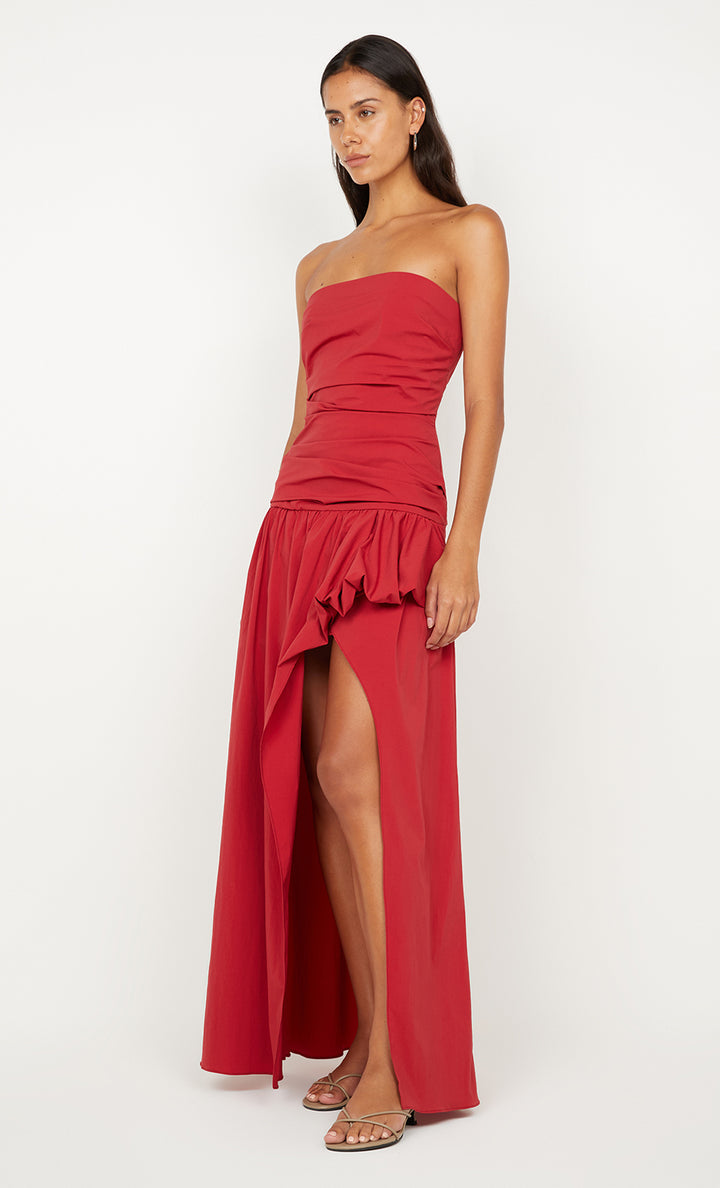 Dante Strapless Maxi Dress in Cherry
