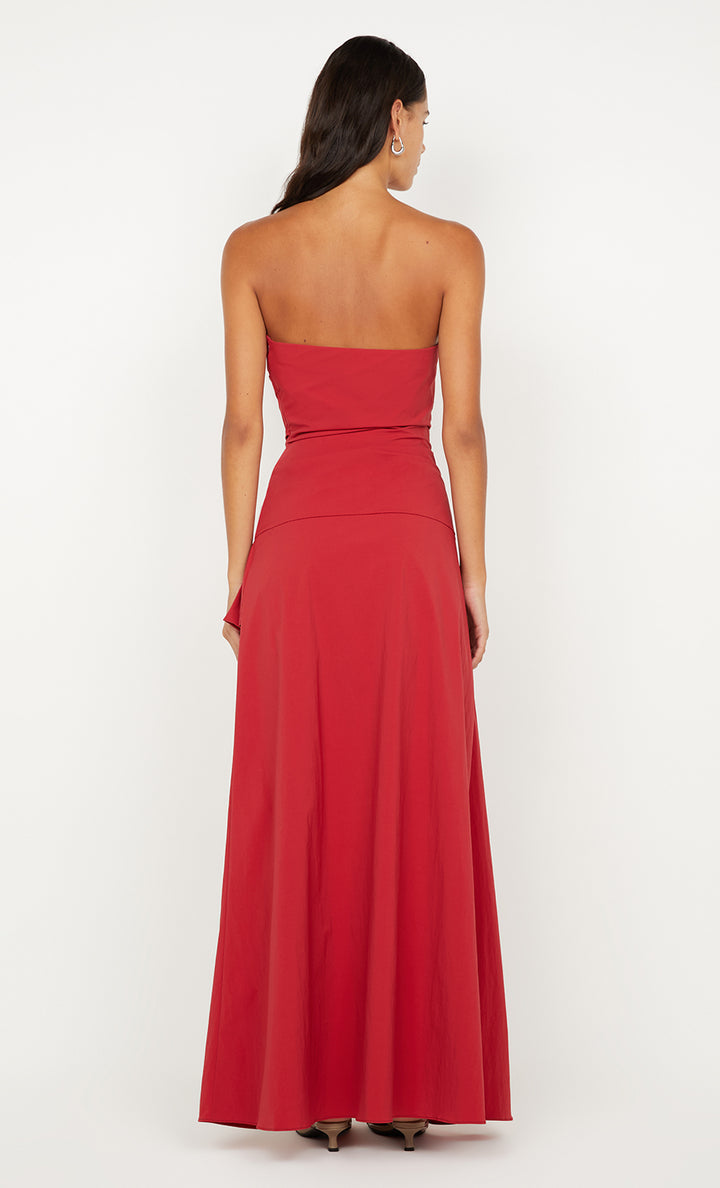 Dante Strapless Maxi Dress in Cherry