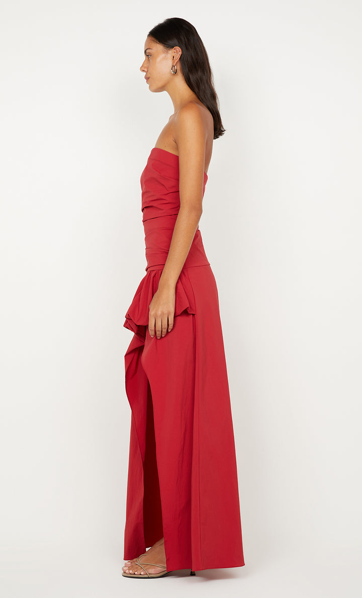 Dante Strapless Maxi Dress in Cherry