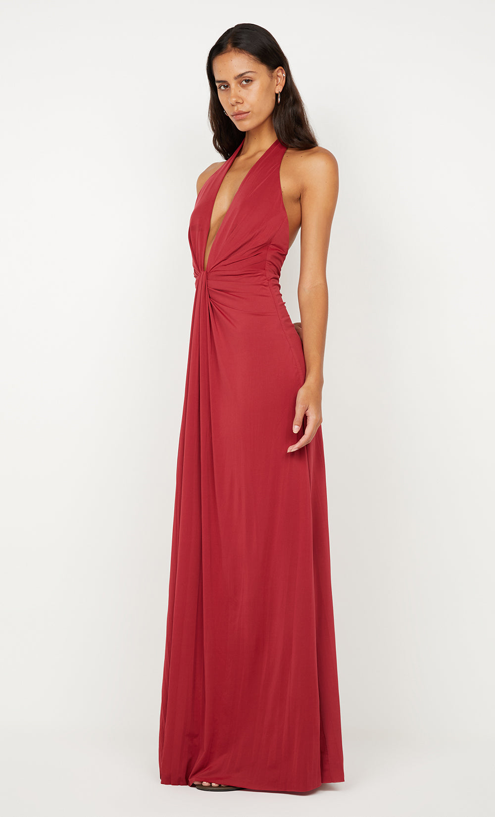Susie Plunge Maxi Dress in Cherry