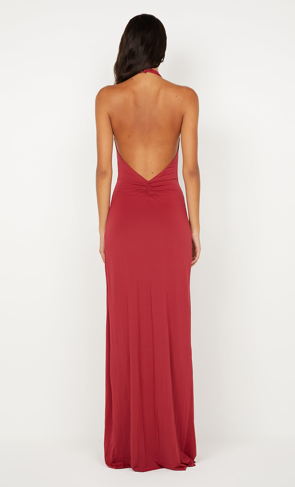 Susie Plunge Maxi Dress in Cherry