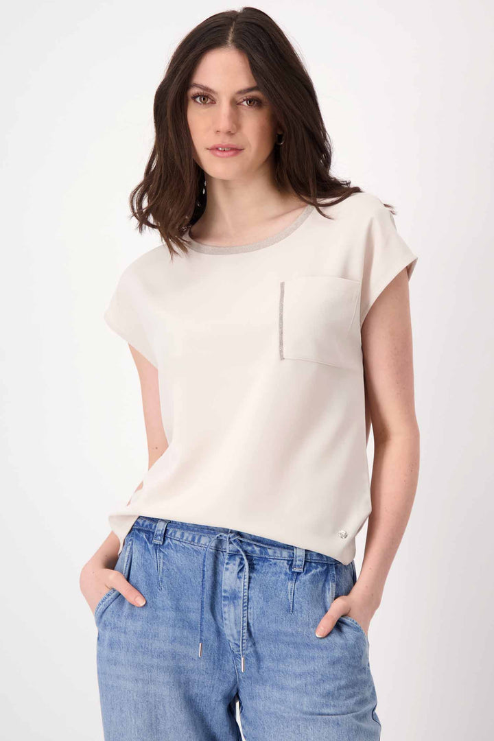 SS Blouse Shirt w Pocket in Sand
