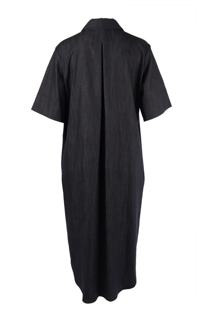 SS Zip Front Dress in Deep Indigo