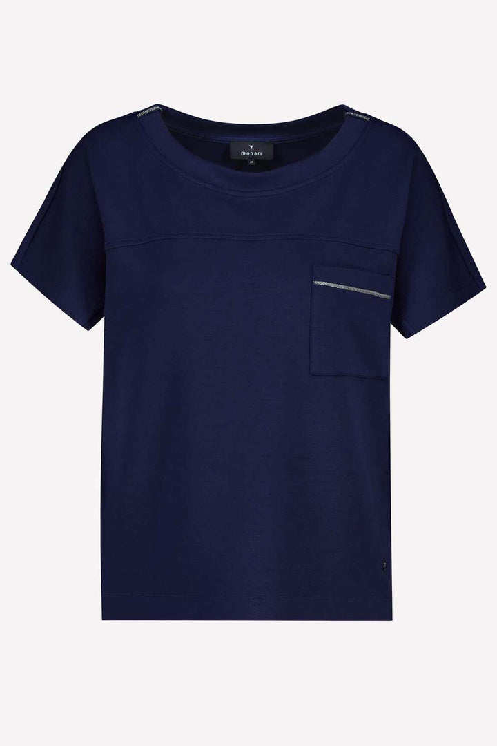 SS Sweatshirt w Pocket in Navy