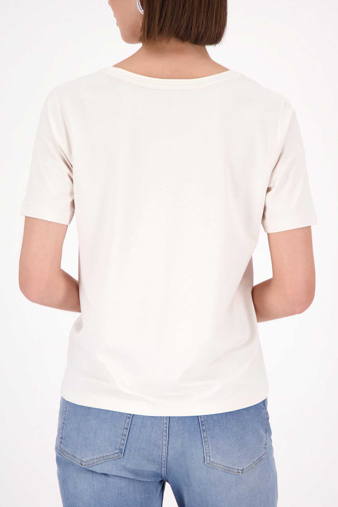 SS Tee w Pocket Jewel Detail in Beige