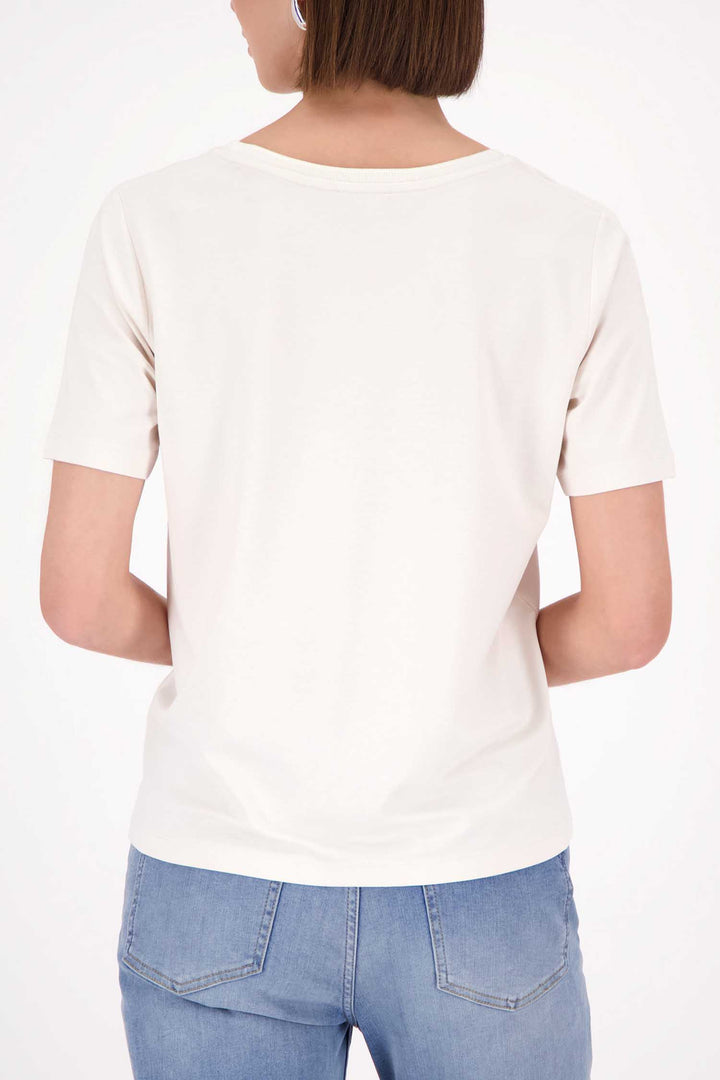SS Tee w Pocket Jewel Detail in Beige