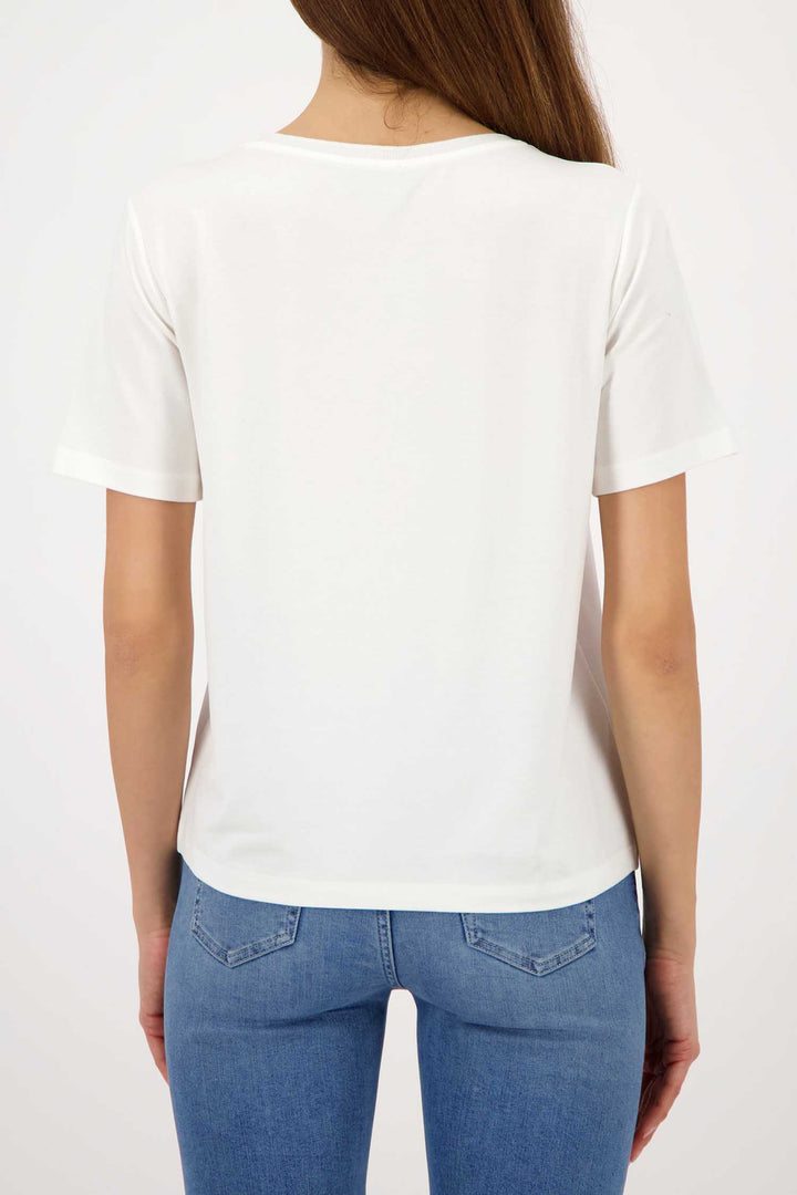 SS Tee w Pocket Jewel Detail in Off White