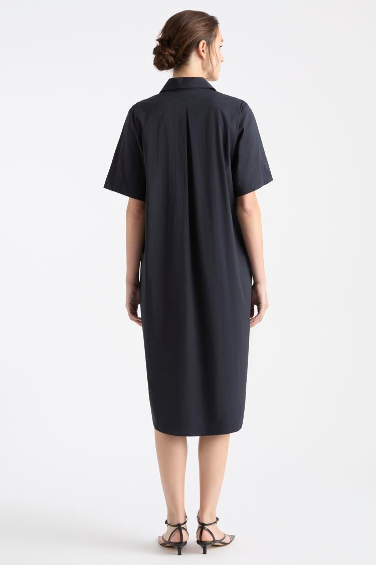 SS Zip Front Dress in French Navy