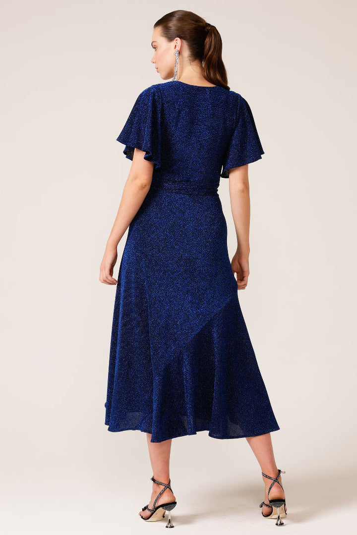 Stargaze Wrap Midi Dress in Sapphire