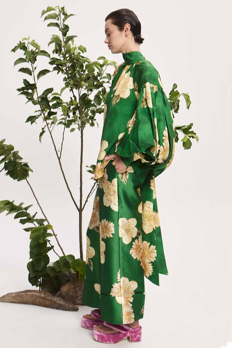 Sage Silk Blouse in Green