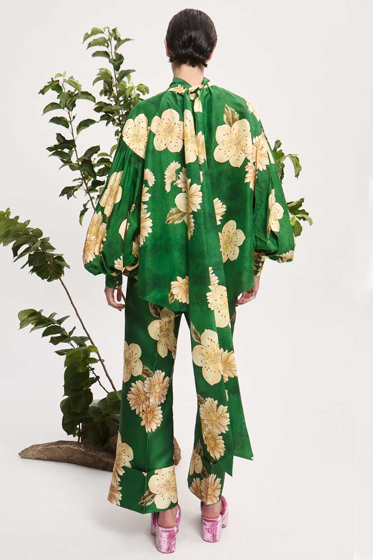 Sage Silk Blouse in Green