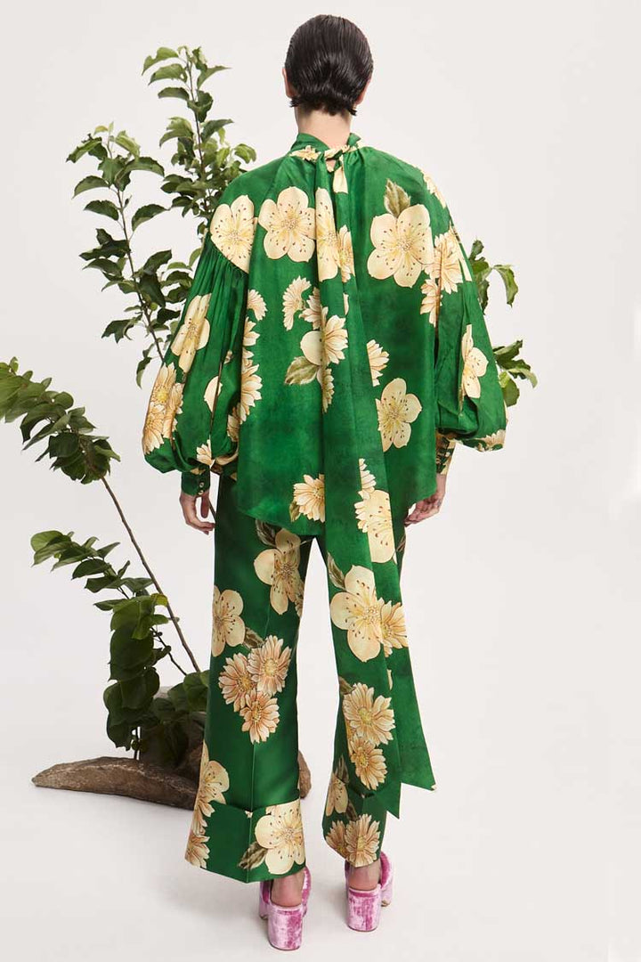 Sage Silk Blouse in Green