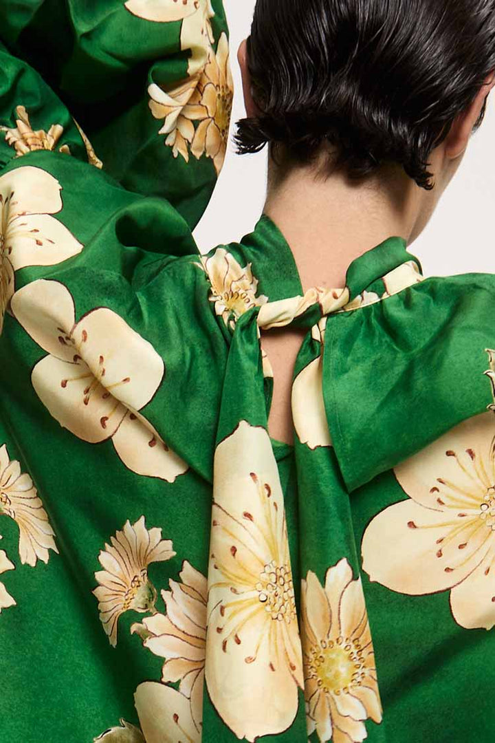 Sage Silk Blouse in Green