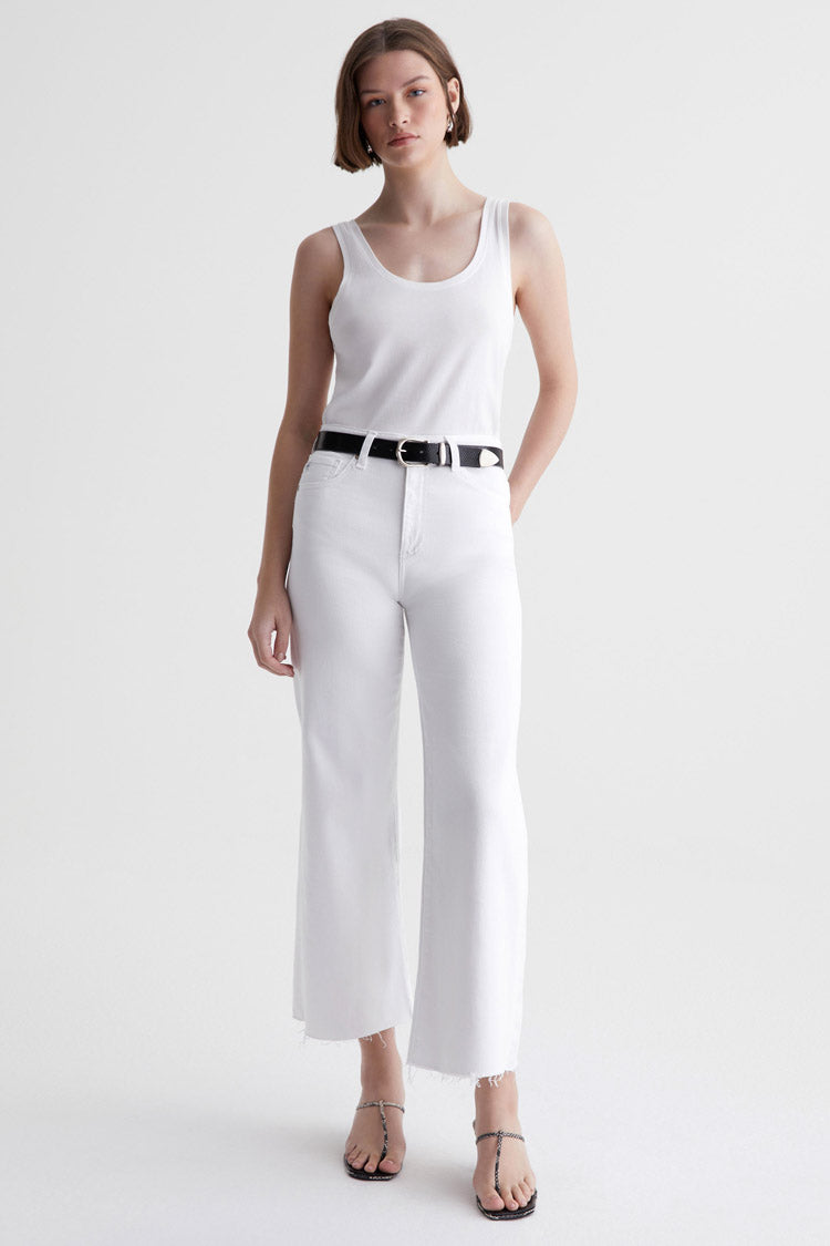 Saige Wide Leg Crop Jeans - Modern White