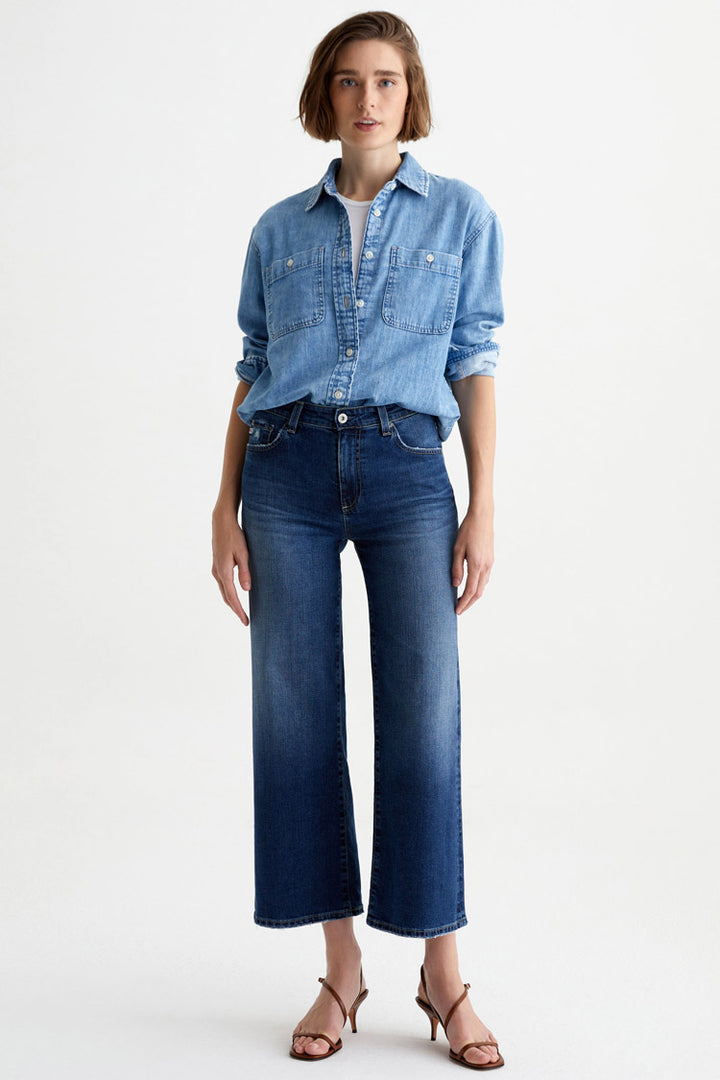 Saige Wide Leg Crop Jeans - 7 Years La Jolla