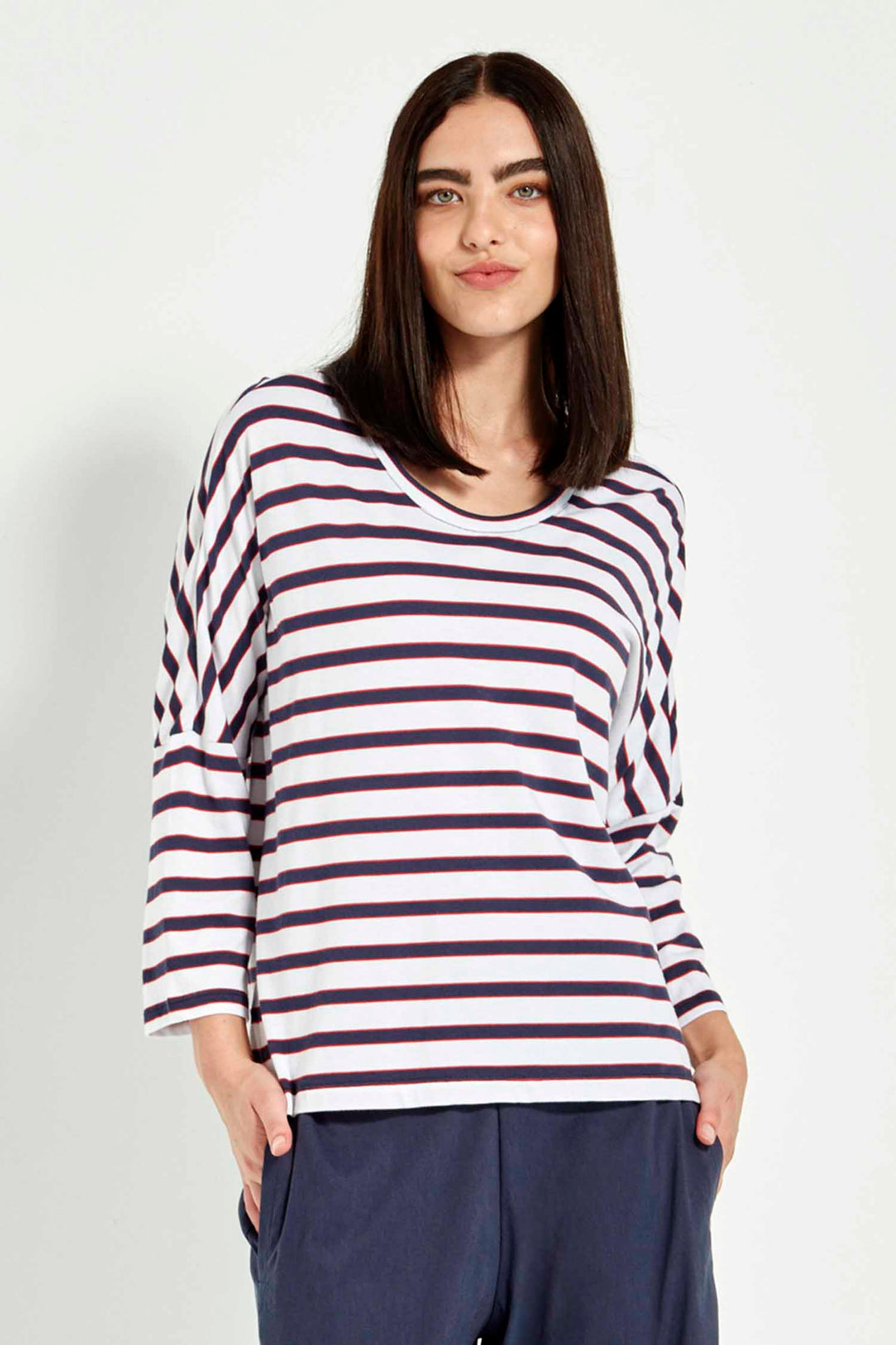 Sail Top in Denim Stripe