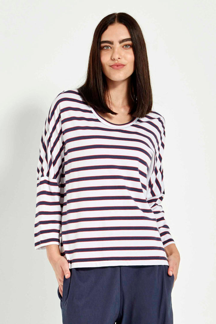 Sail Top in Denim Stripe