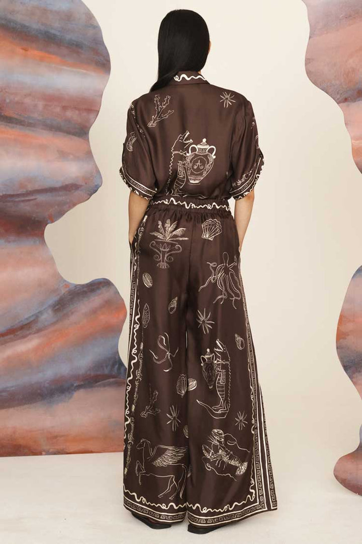 Sammy Silk Pant in Chocolate